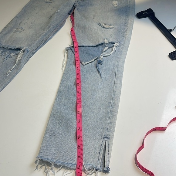 GRLFRND Karolina distressed high-rise slim-leg straight jeans Size 28 - Picture 10 of 13